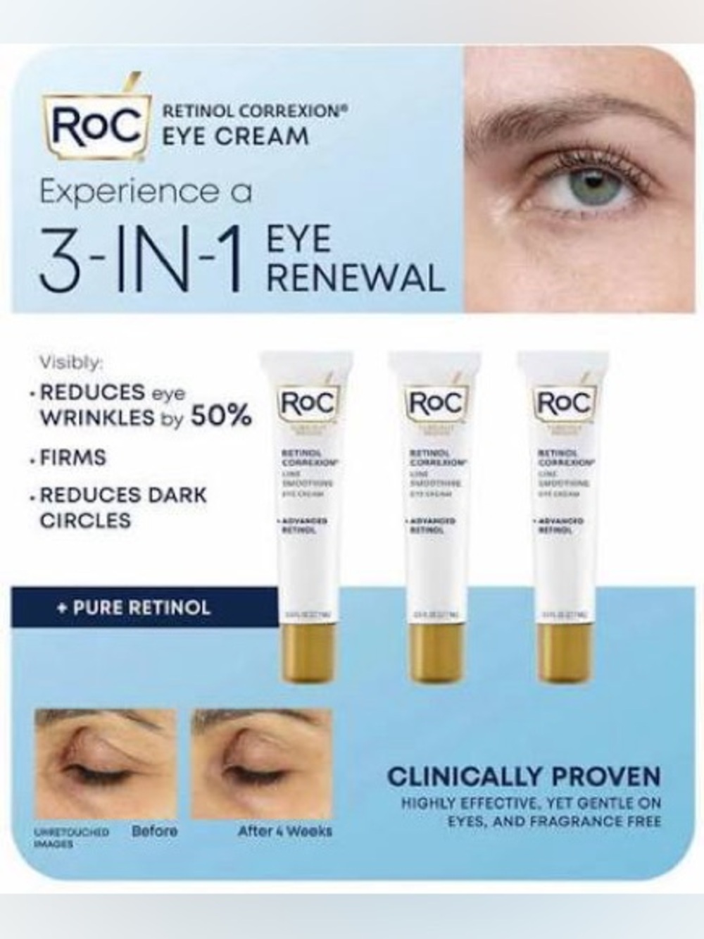 RoC Retinol Correxion Duo: Deep Wrinkle Night & Line Smoothing Eye Cream Set - Picture 15 of 16